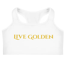 Live Golden Black Power Fist Sports bra - Gold Logo