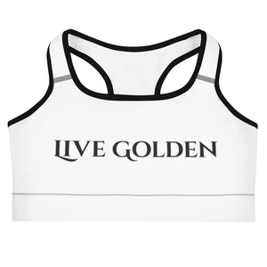 Live Golden Black Power Fist Sports bra - Black Log