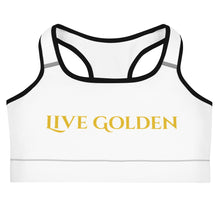 Live Golden Black Power Fist Sports bra - Gold Logo
